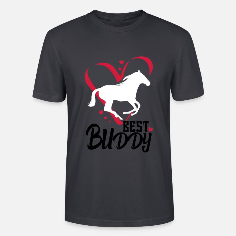Bester Freund Pferd - Stanley/Stella Unisex Bio-T-Shirt CRAFTER - Dunkles Graublau