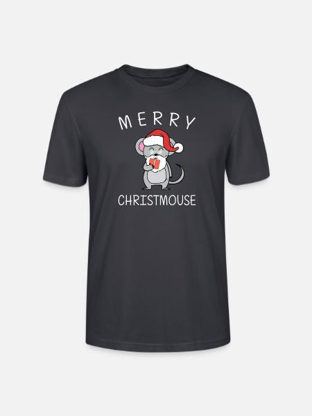 Merry Christmouse Geschenk - Stanley/Stella Unisex Bio-T-Shirt CRAFTER - Dunkles Graublau