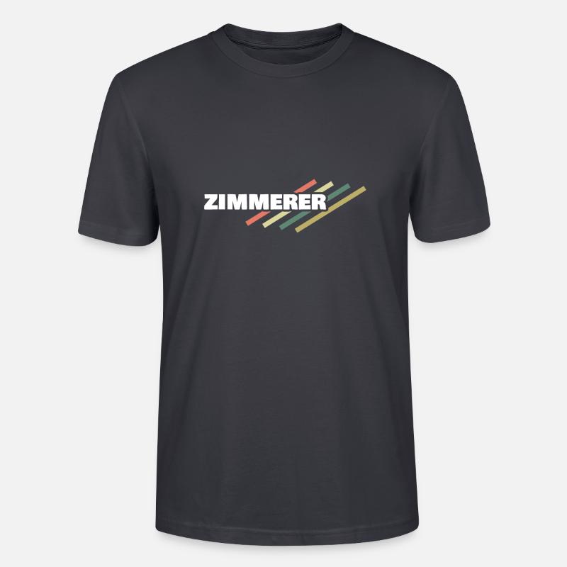 Zimmerer als Arbeitsplatz - Stanley/Stella Unisex Bio-T-Shirt CRAFTER - Dunkles Graublau