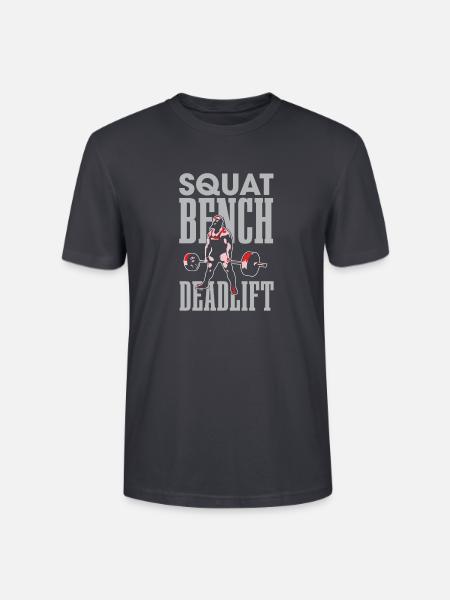 Squat Bench Kreuzheben Für Bodybuilder - Stanley/Stella Unisex Bio-T-Shirt CRAFTER - Dunkles Graublau
