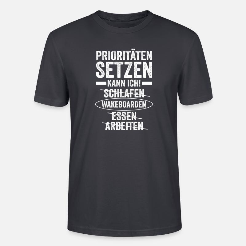 Wakeboarder Wakeboard Wakeboarding - Stanley/Stella Unisex Bio-T-Shirt CRAFTER - Dunkles Graublau