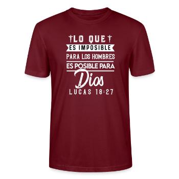 Camiseta Cristiana Para Mujer En Espanol Spanish - Stanley/Stella CRAFTER Unisex Organic T-Shirt - burgundy - Front - Alina (178cm) & Michal (187cm)