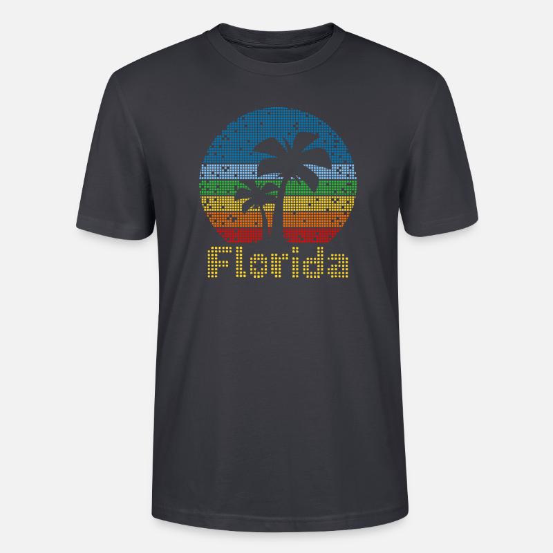 8bit Retro Florida Urlaub - Stanley/Stella Unisex Bio-T-Shirt CRAFTER - Dunkles Graublau