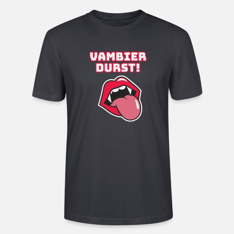 vambier,durst,vambier durst,vampir,helloween,bier - Stanley/Stella Unisex Bio-T-Shirt CRAFTER - Dunkles Graublau