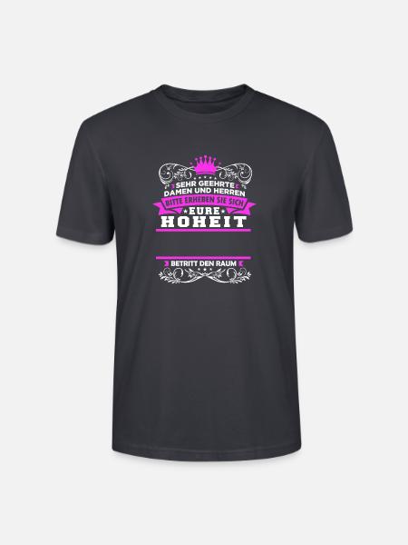 Eure Hoheit - Dein Text - Stanley/Stella Unisex Bio-T-Shirt CRAFTER - Dunkles Graublau