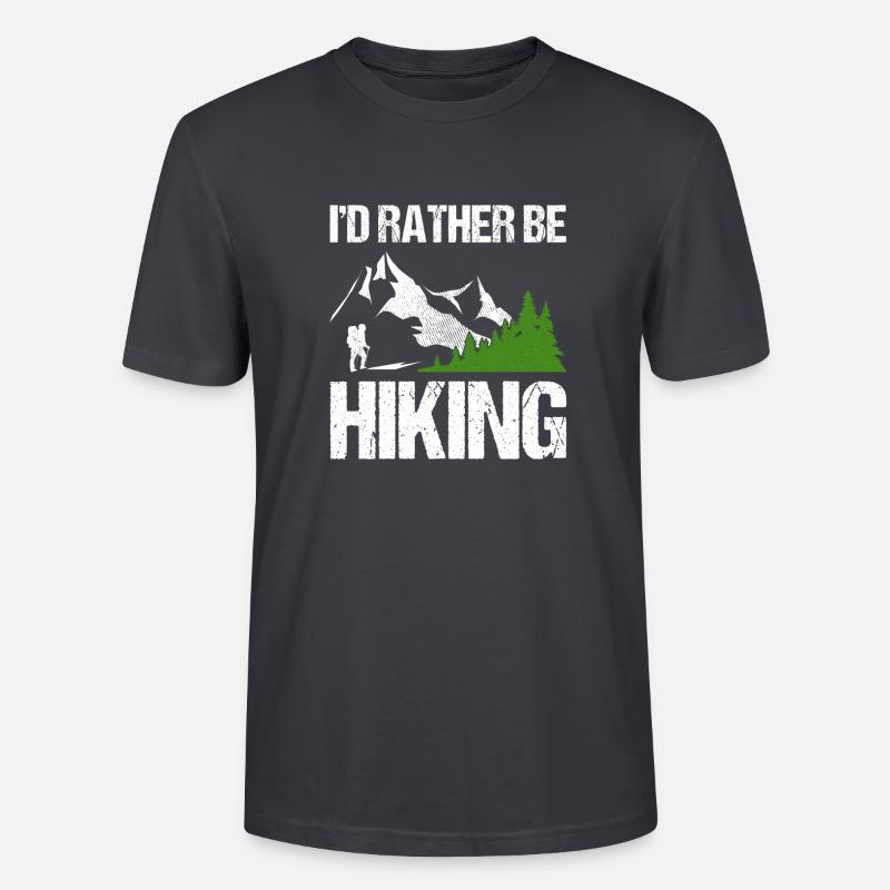 I d rather be Hiking - Stanley/Stella Unisex Bio-T-Shirt CRAFTER - Dunkles Graublau
