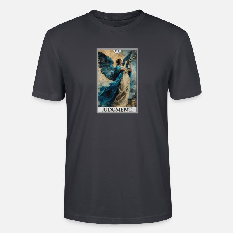 Tarotkarten Tarotkarte 20 Judgment Gericht - Stanley/Stella Unisex Bio-T-Shirt CRAFTER - Dunkles Graublau
