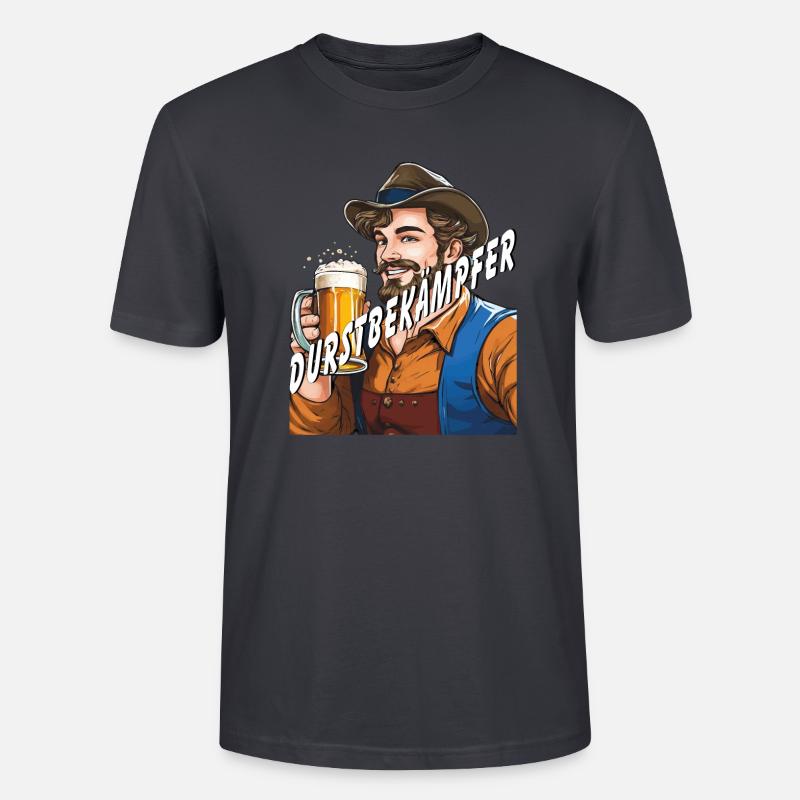 MANN Bier DURSTBEKÄMPFER - Stanley/Stella Unisex Bio-T-Shirt CRAFTER - Dunkles Graublau