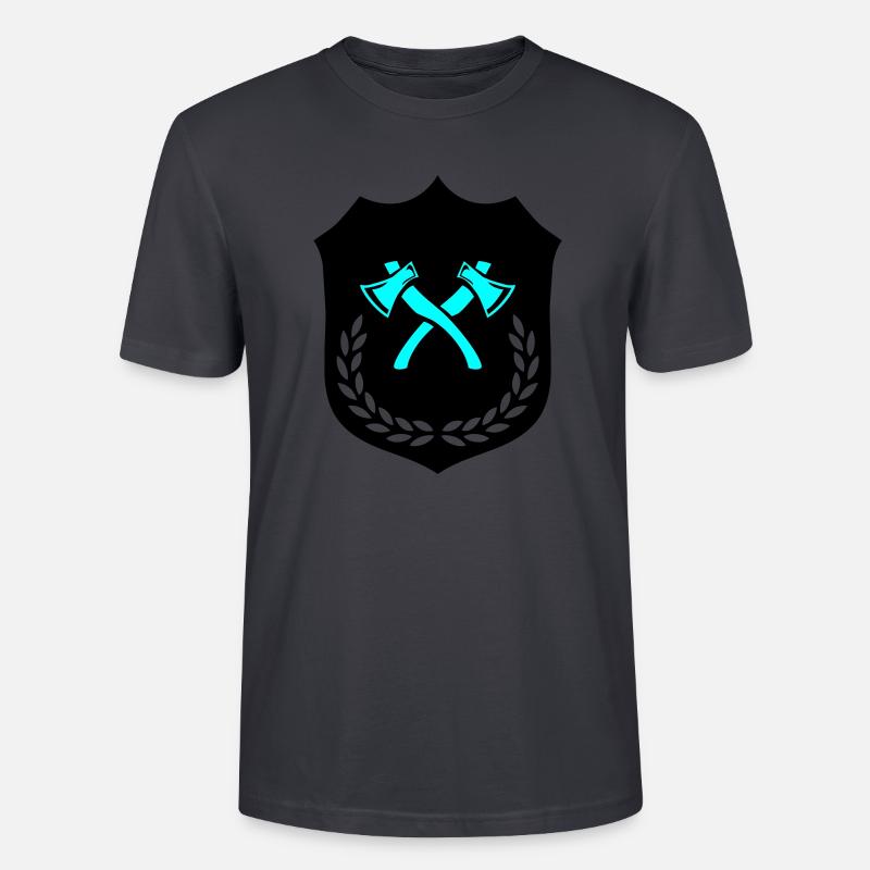 Wappen Axt Äxte - Stanley/Stella Unisex Bio-T-Shirt CRAFTER - Dunkles Graublau