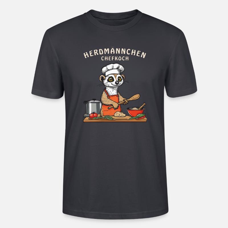 HERDMÄNNCHEN CHEFKOCH - Stanley/Stella Unisex Bio-T-Shirt CRAFTER - Dunkles Graublau