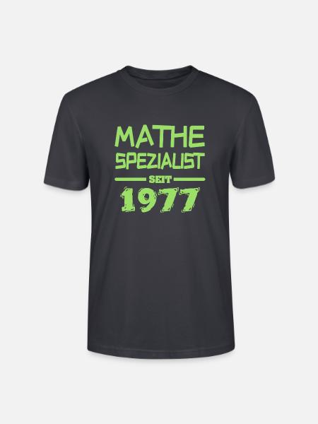 Mathespezialist 1977 - Stanley/Stella Unisex Bio-T-Shirt CRAFTER - Dunkles Graublau