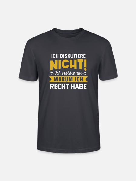 Alleswisser Großmaul Besserwisser Klugscheißer - Stanley/Stella Unisex Bio-T-Shirt CRAFTER - Dunkles Graublau