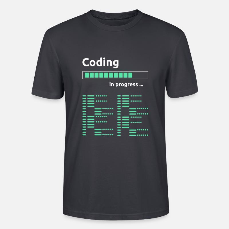 Coding in progress - Stanley/Stella Unisex Bio-T-Shirt CRAFTER - Dunkles Graublau