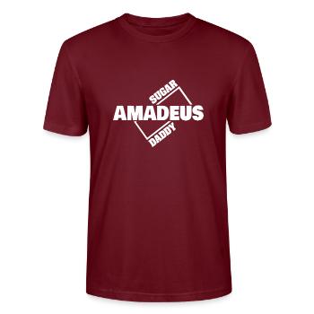 Amadeus als Sugardaddy - Stanley/Stella Unisex Bio-T-Shirt CRAFTER - Burgunderrot - Vorne - Alina (178cm) & Michal (187cm)
