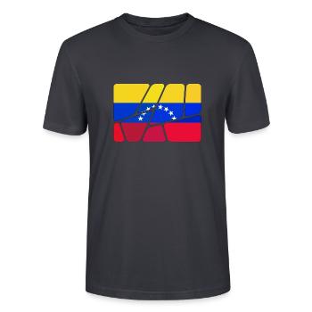 Venezuela Venezuela - T-shirt bio CRAFTER Stanley Stella Unisexe - bleu gris foncé - Devant - Alina (178cm) & Michal (187cm)
