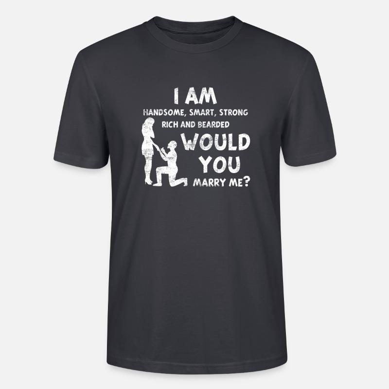 Heiratsantrag Ehe Hochzeit Verlobung Geschenkidee - Stanley/Stella Unisex Bio-T-Shirt CRAFTER - Dunkles Graublau
