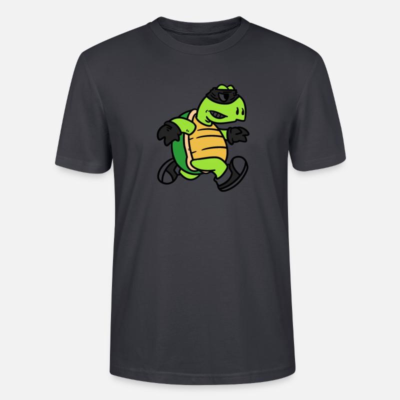 Turtle thief, Schildkröten Räuber - Stanley/Stella Unisex Bio-T-Shirt CRAFTER - Dunkles Graublau