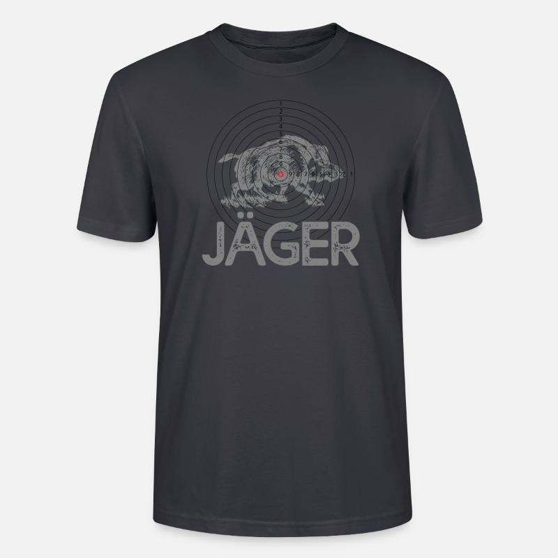 Jäger Wildschwein Jagd Geschenk - Stanley/Stella Unisex Bio-T-Shirt CRAFTER - Dunkles Graublau