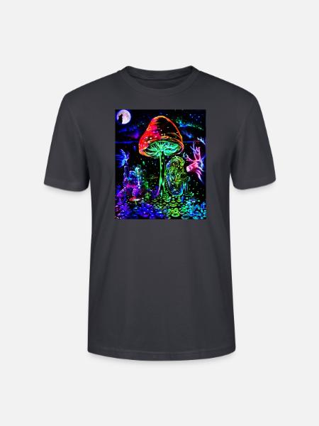 Magic Mushrooms Goa Design - Stanley/Stella Unisex Bio-T-Shirt CRAFTER - Dunkles Graublau