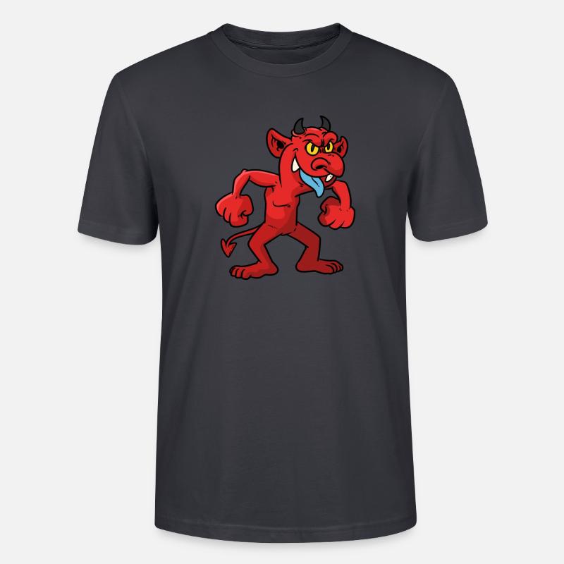 Angry devil Comic - Stanley/Stella Unisex Bio-T-Shirt CRAFTER - Dunkles Graublau