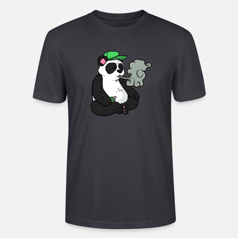 Fumer hipster panda - T-shirt bio CRAFTER Stanley Stella Unisexe - bleu gris foncé