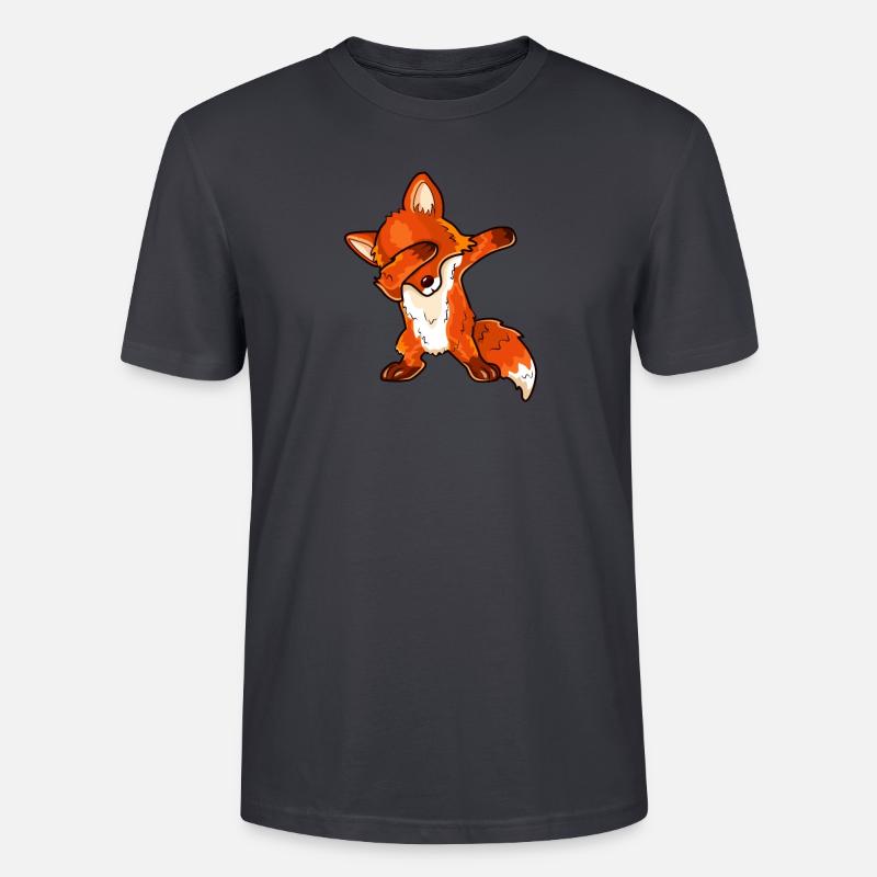 Fuchs DAB Dance Tanzender Comic Fuchs - Stanley/Stella Unisex Bio-T-Shirt CRAFTER - Dunkles Graublau