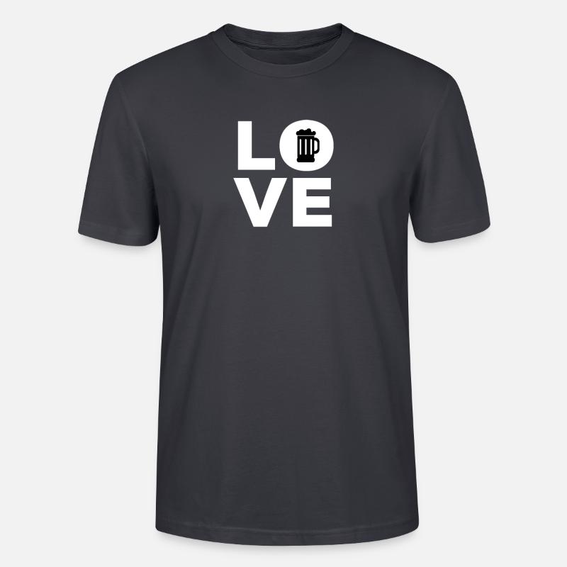 BIER LIEBE Geschenkidee Männer - Stanley/Stella Unisex Bio-T-Shirt CRAFTER - Dunkles Graublau