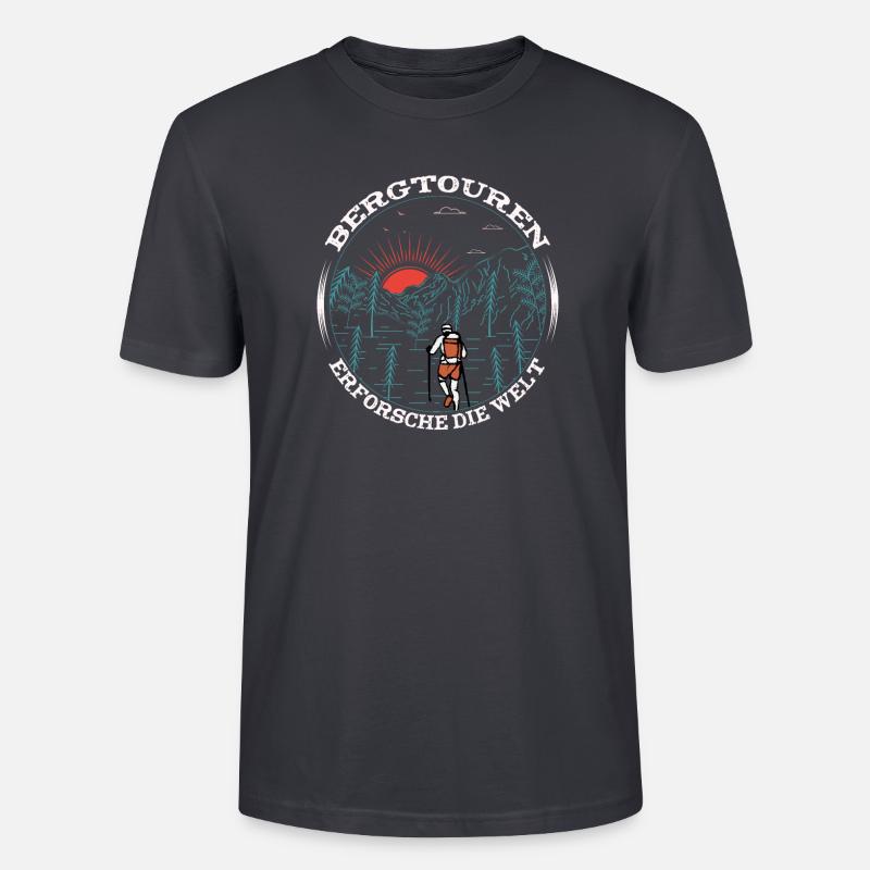 Wandern Spruch Weltbester Wanderer - Stanley/Stella Unisex Bio-T-Shirt CRAFTER - Dunkles Graublau