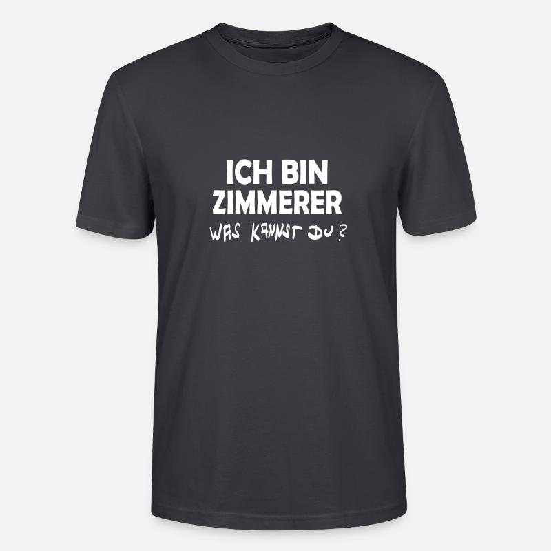 Zimmerer als Beruf - Stanley/Stella Unisex Bio-T-Shirt CRAFTER - Dunkles Graublau