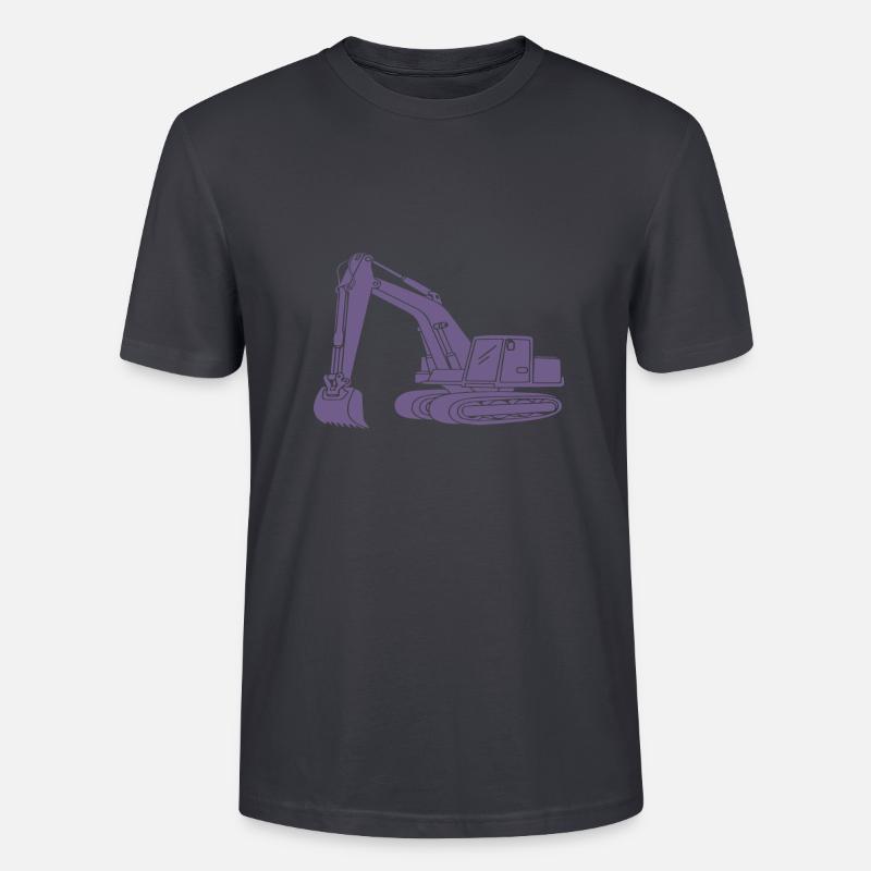 Baggerfahrer Silhouette - Baugeräteführer - Stanley/Stella Unisex Bio-T-Shirt CRAFTER - Dunkles Graublau