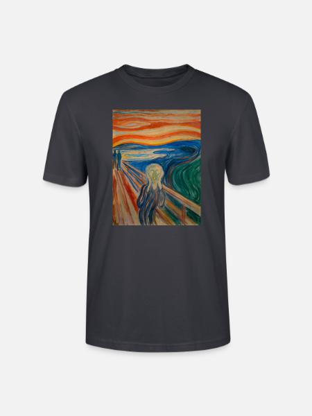 Edvard Munch: Der Schrei.1893 - Stanley/Stella Unisex Bio-T-Shirt CRAFTER - Dunkles Graublau