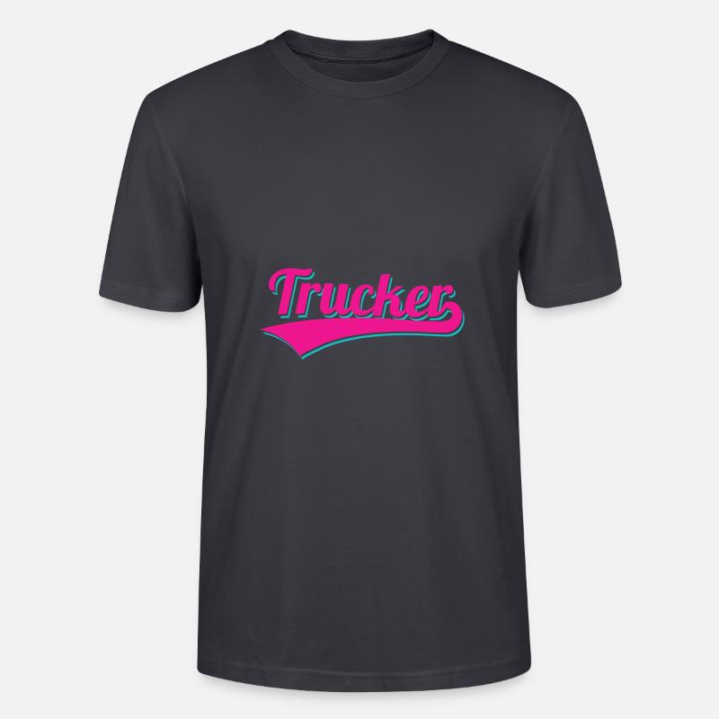 trucker logo - Stanley/Stella Unisex Bio-T-Shirt CRAFTER - Dunkles Graublau