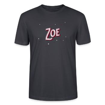 Zoe nom personnalisé - T-shirt bio CRAFTER Stanley Stella Unisexe - bleu gris foncé - Devant - Alina (178cm) & Michal (187cm)