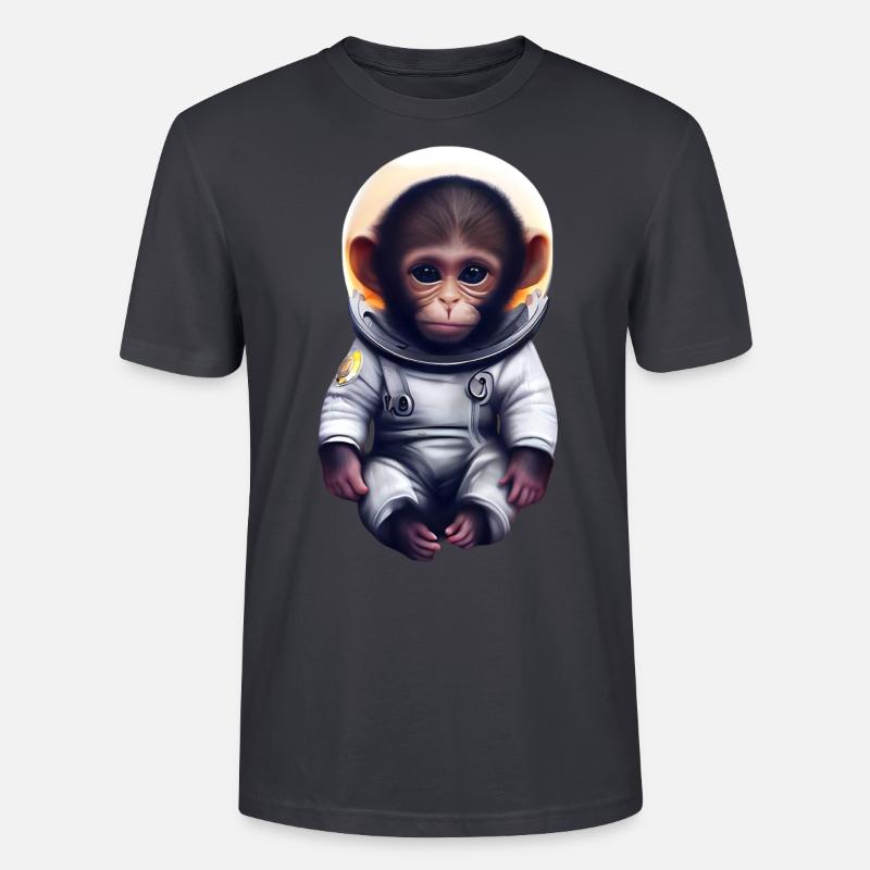 Affe Astronaut - Stanley/Stella Unisex Bio-T-Shirt CRAFTER - Dunkles Graublau
