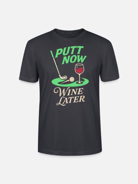 Putt jetzt Wein später - Stanley/Stella Unisex Bio-T-Shirt CRAFTER - Dunkles Graublau