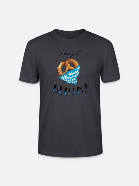 Bayern Breze "Mogst beissn?" - dunkel - Stanley/Stella Unisex Bio-T-Shirt CRAFTER - Dunkles Graublau