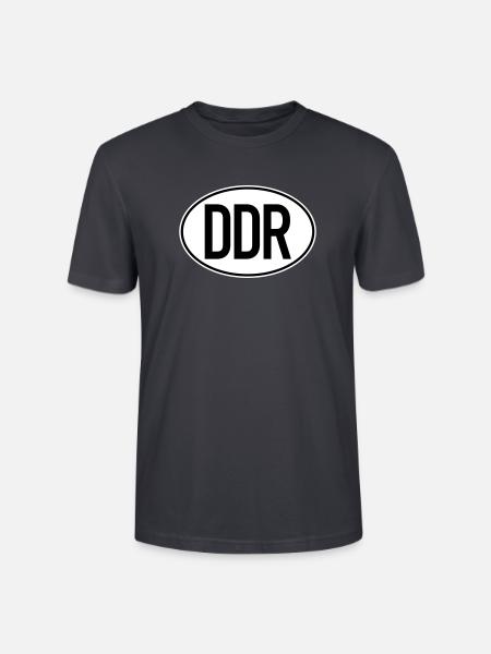 DDR Kennzeichen (zweifarbig) - Stanley/Stella Unisex Bio-T-Shirt CRAFTER - Dunkles Graublau