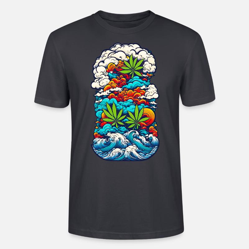 High waves 04 - Stanley/Stella Unisex Bio-T-Shirt CRAFTER - Dunkles Graublau