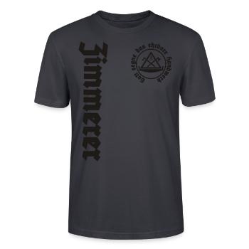Carpenter's guild coat of arms - Stanley/Stella CRAFTER Unisex Organic T-Shirt - India Ink Grey - Front - Alina (178cm) & Michal (187cm)