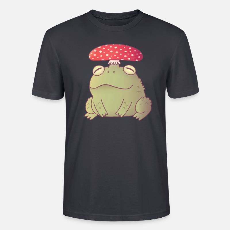 Cute Toadstool Toad Doodle - Stanley/Stella CRAFTER Unisex Organic T-Shirt - India Ink Grey
