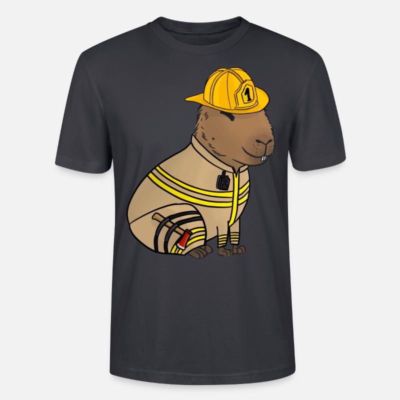 Service d’incendie de Capybara - T-shirt bio CRAFTER Stanley Stella Unisexe - bleu gris foncé