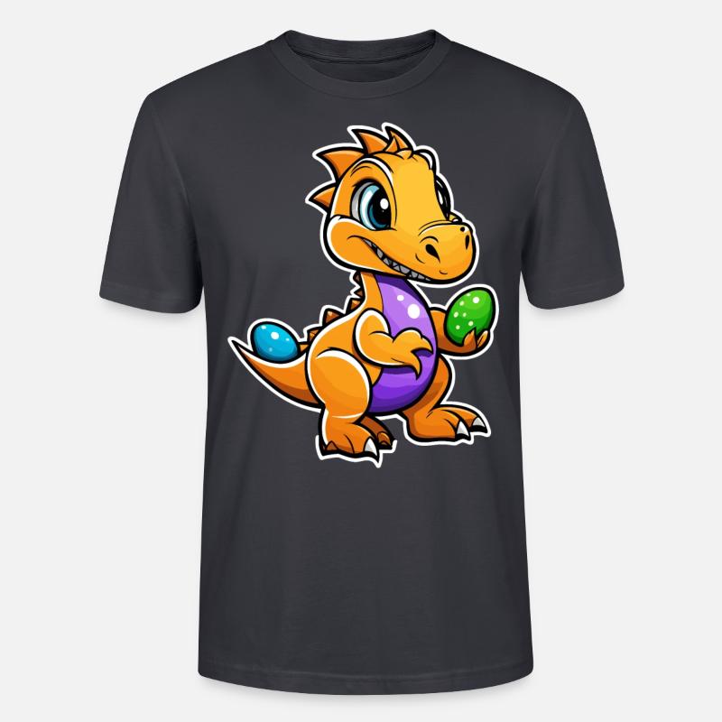 Dinosaur Easter Eggs Easter - Stanley/Stella CRAFTER Unisex Organic T-Shirt - India Ink Grey