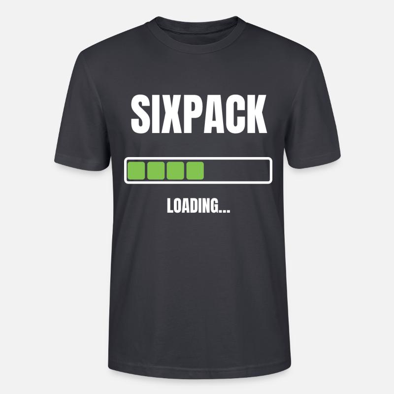 Sixpack Waschbrettbauch loading Bauchmuskeln - Stanley/Stella Unisex Bio-T-Shirt CRAFTER - Dunkles Graublau
