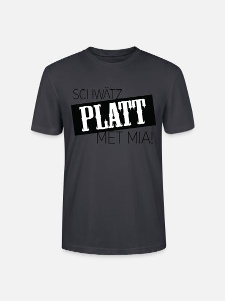 Schwätz PLATT met mia! - Stanley/Stella Unisex Bio-T-Shirt CRAFTER - Dunkles Graublau