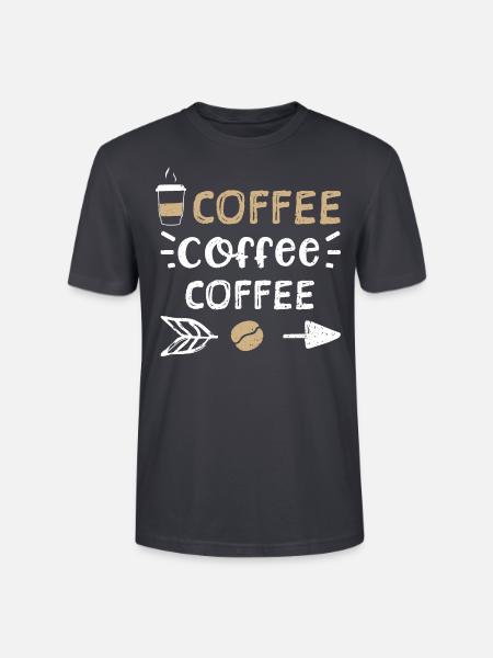 Coffee Coffee Coffee - Coffee - Stanley/Stella CRAFTER Unisex Organic T-Shirt - India Ink Grey