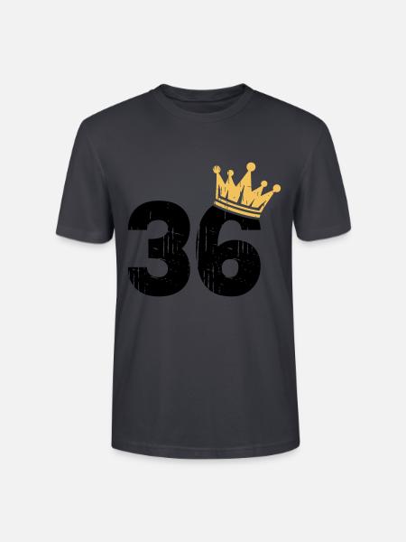 36 Crown 36th Birthday 36 Years - Stanley/Stella CRAFTER Unisex Organic T-Shirt - India Ink Grey