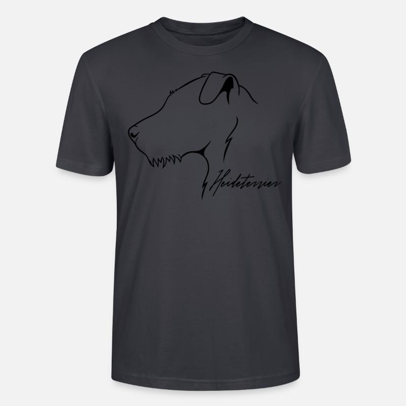 Heideterrier Profil Hunde Jagdhunde Wilsigns - Stanley/Stella Unisex Bio-T-Shirt CRAFTER - Dunkles Graublau