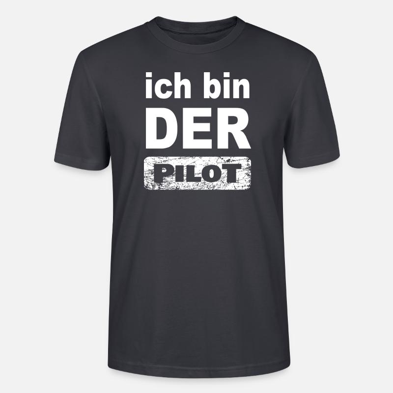 Ich bin Pilot - Stanley/Stella Unisex Bio-T-Shirt CRAFTER - Dunkles Graublau