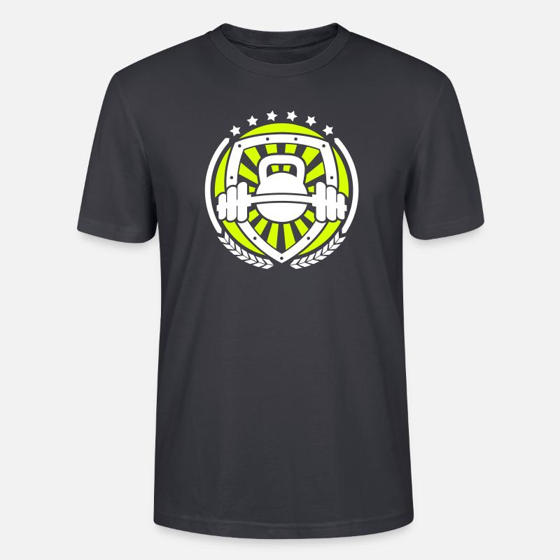 Workout Wappen 02 - Stanley/Stella Unisex Bio-T-Shirt CRAFTER - Dunkles Graublau