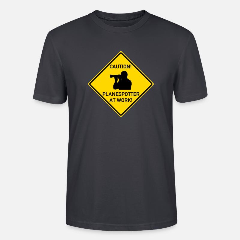 Planespotter at work! - Stanley/Stella Unisex Bio-T-Shirt CRAFTER - Dunkles Graublau